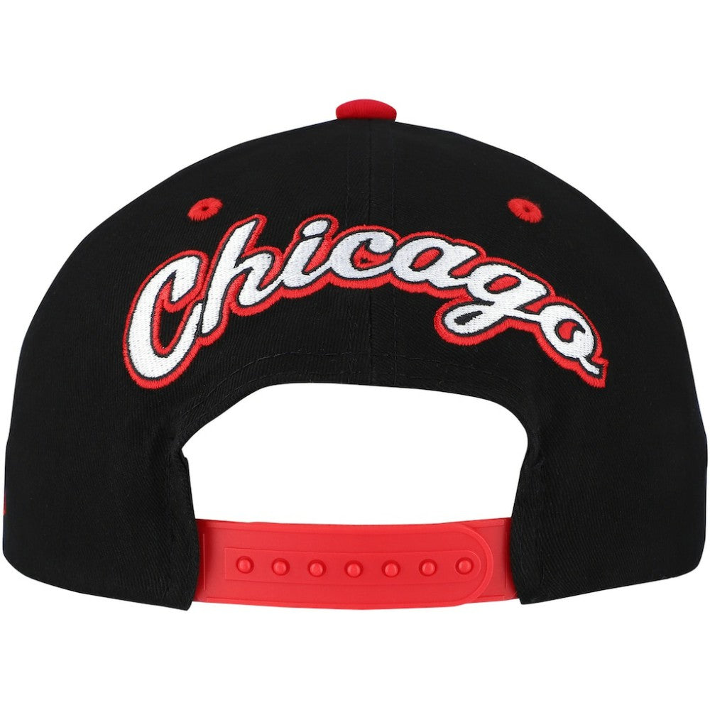 Chicago Blackhawks Mitchell & Ness Backside Script Two-Tone Pro Crown Adjustable Hat Sale