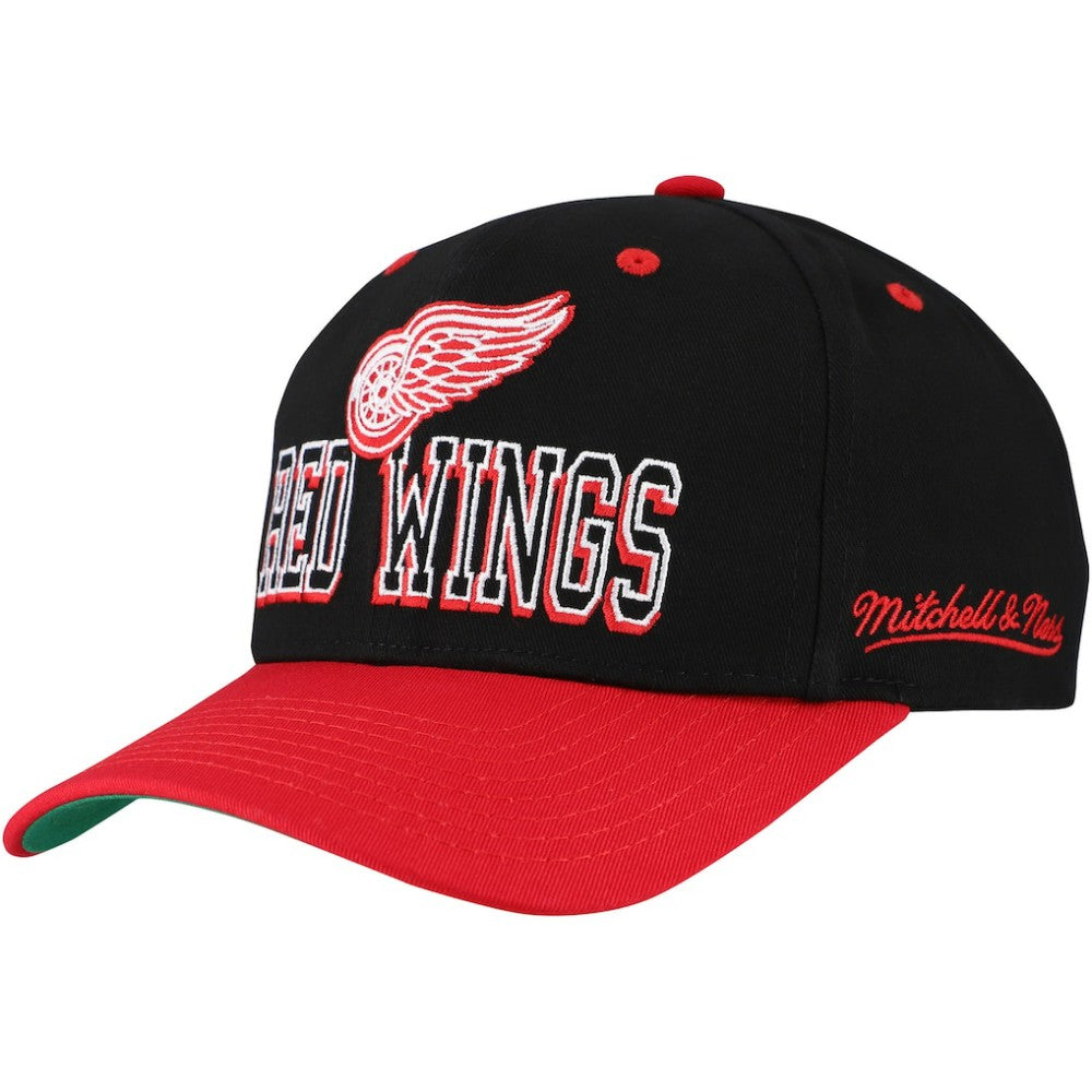 Detroit Red Wings Mitchell & Ness Backside Script Two-Tone Pro Crown Adjustable Hat Discount