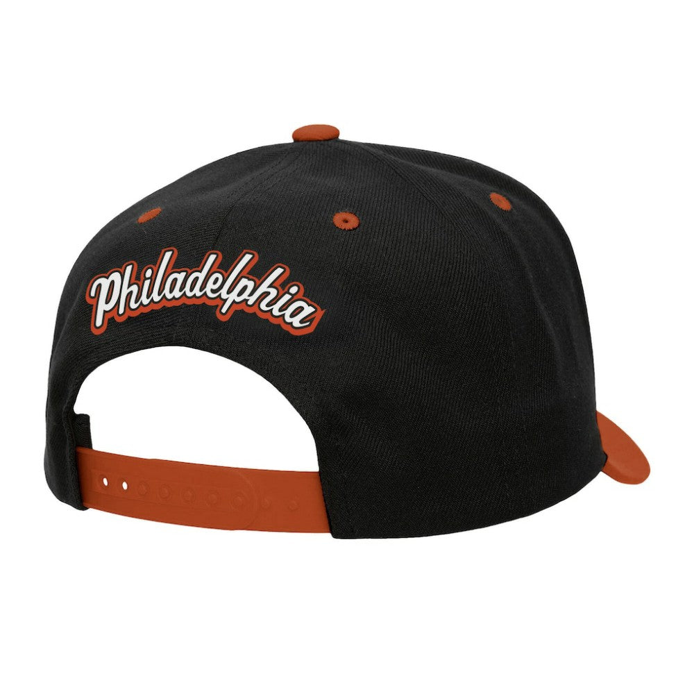 Philadelphia Flyers Mitchell & Ness Backside Script 2-Tone Pro Crown Adjustable Hat For Sale