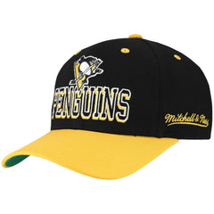 Pittsburgh Penguins Mitchell & Ness Backside Script Two-Tone Pro Crown Adjustable Hat Discount