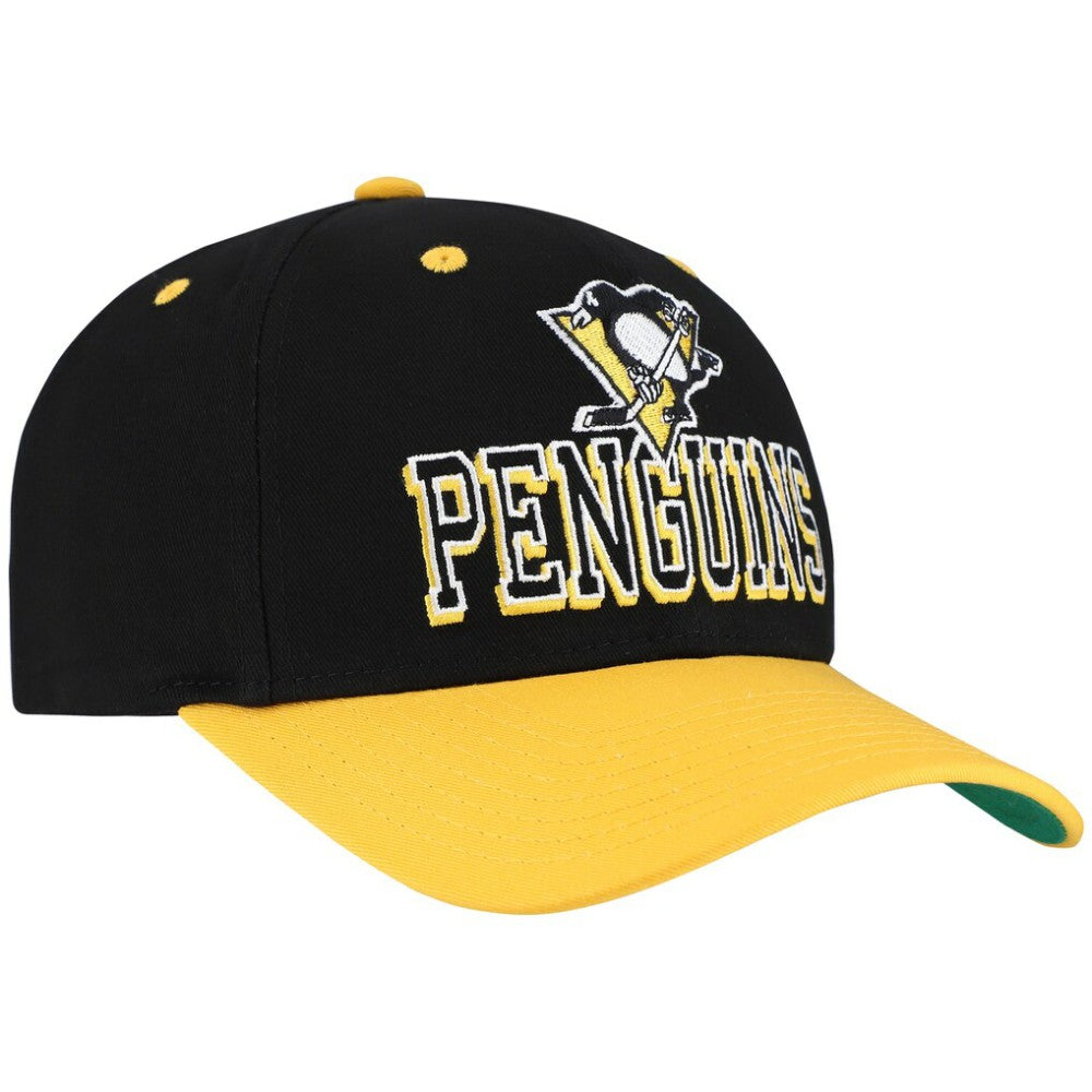 Pittsburgh Penguins Mitchell & Ness Backside Script Two-Tone Pro Crown Adjustable Hat Discount