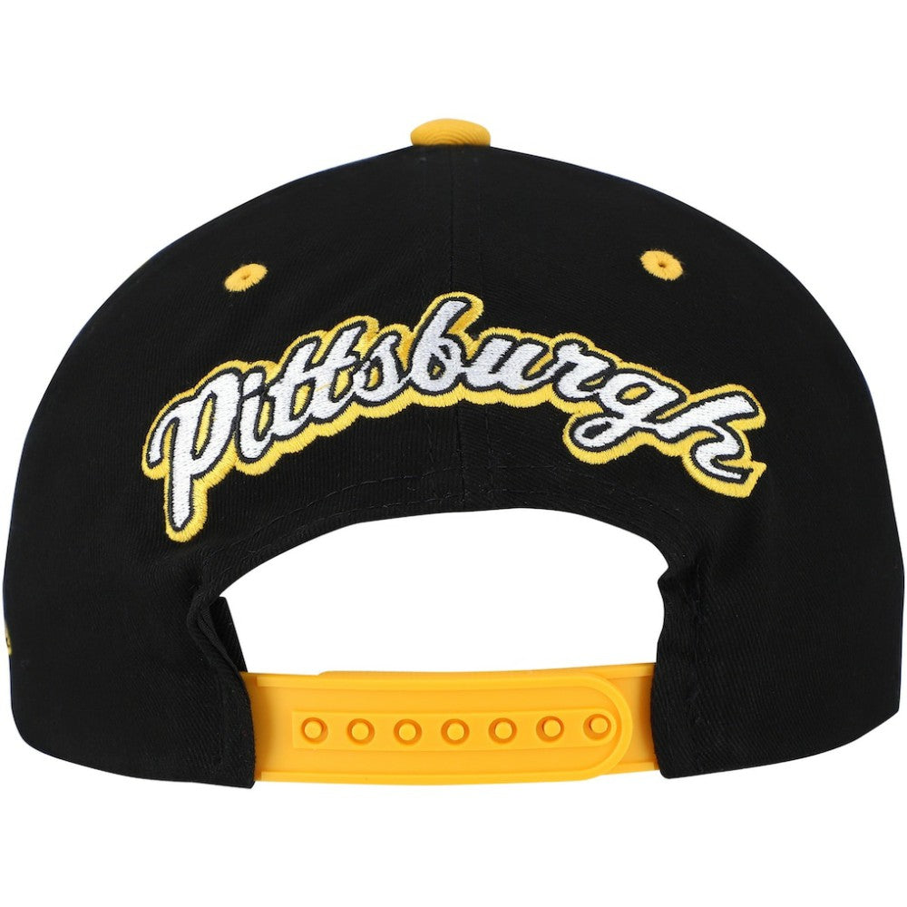 Pittsburgh Penguins Mitchell & Ness Backside Script Two-Tone Pro Crown Adjustable Hat Discount
