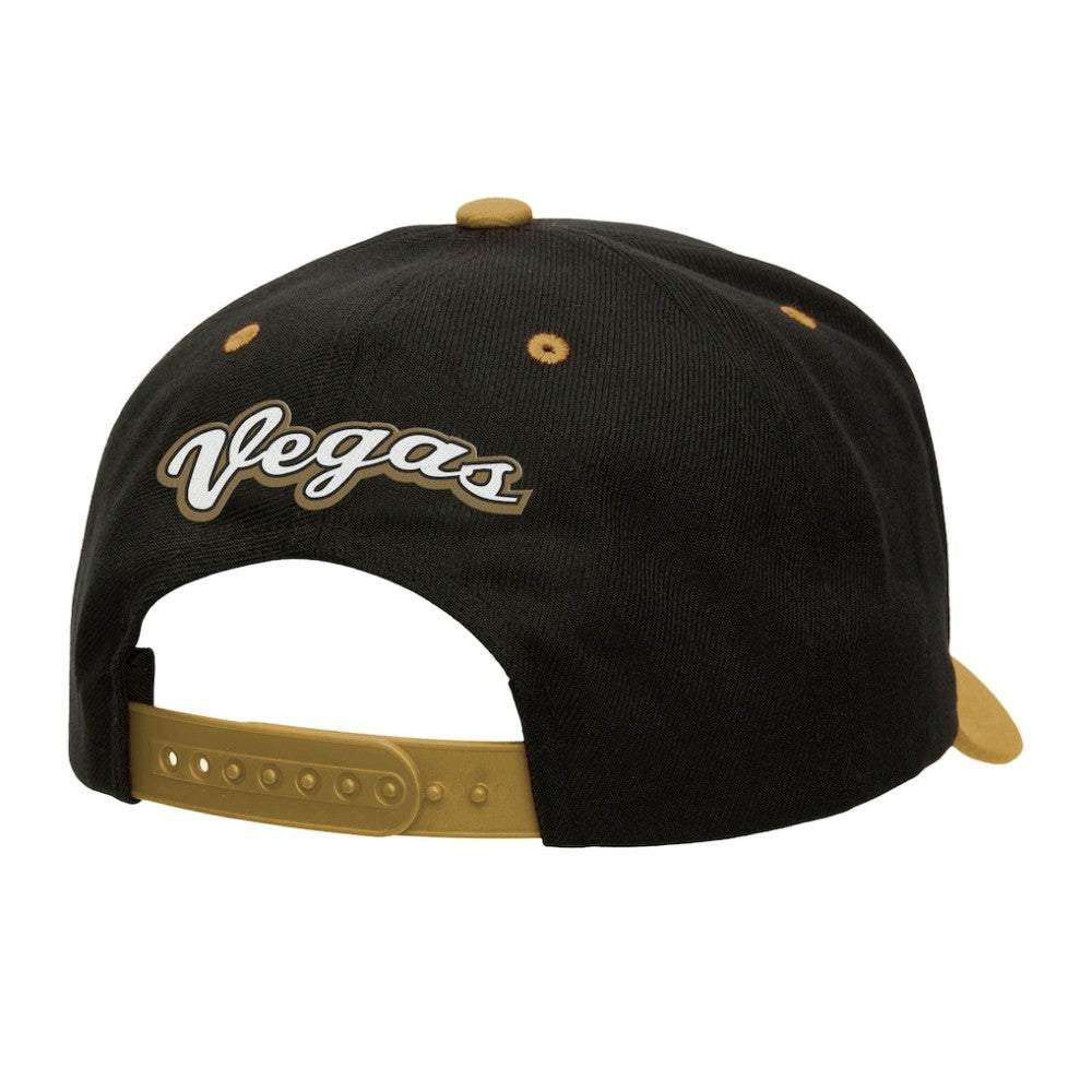 Vegas Golden Knights Mitchell & Ness Backside Script Two-Tone Pro Crown Adjustable Hat Online