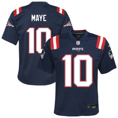 New England Patriots Nike Drake Maye  Youth Game Jersey