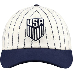 USMNT Fan Ink Unisex Yankee Adjustable Hat White/Navy