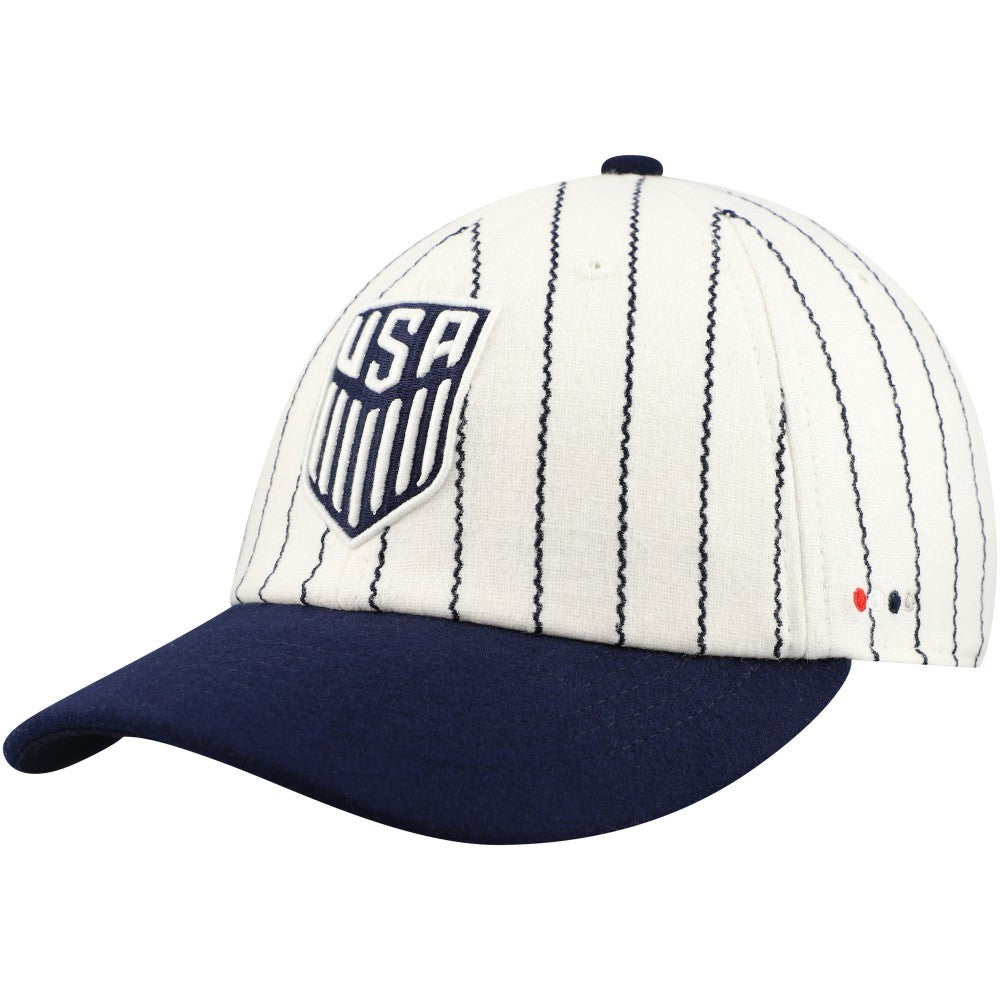 USMNT Fan Ink Unisex Yankee Adjustable Hat White/Navy