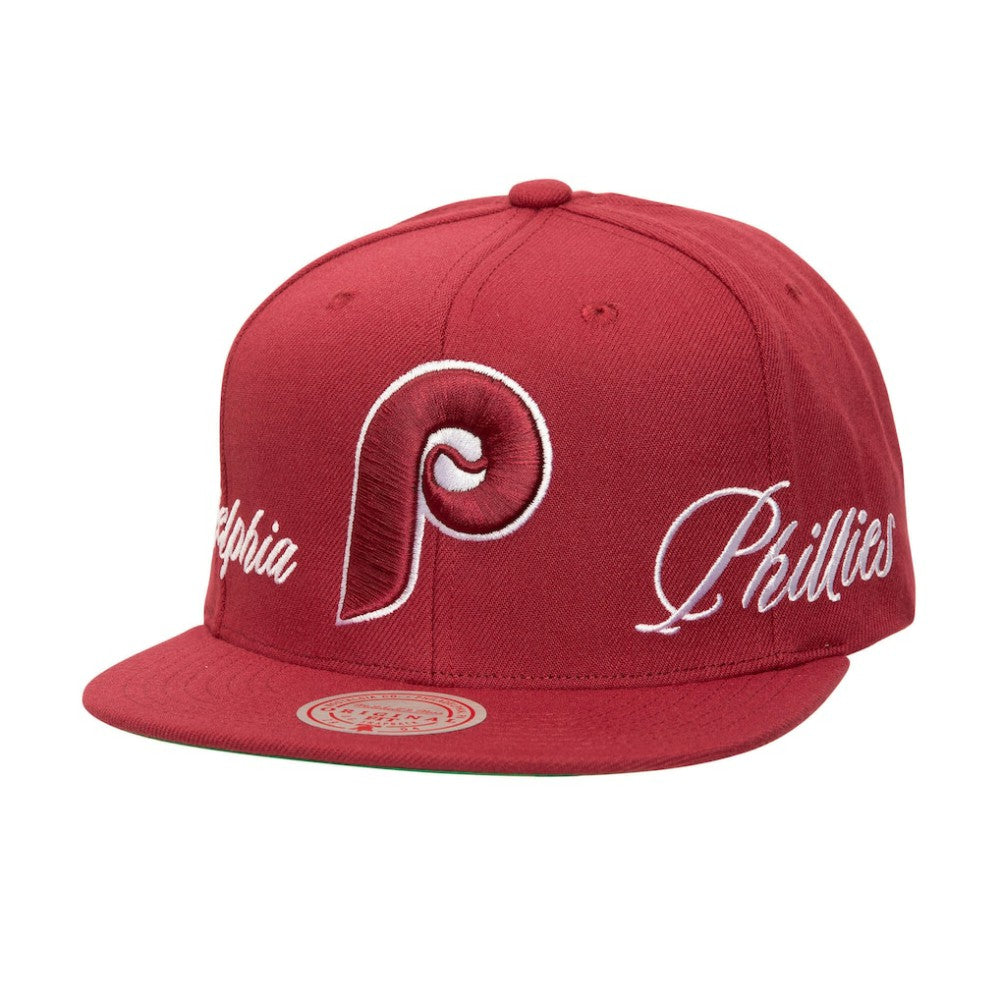 Philadelphia Phillies Mitchell & Ness Just Don x MLB Lux Script Snapback Hat | MLB Shop