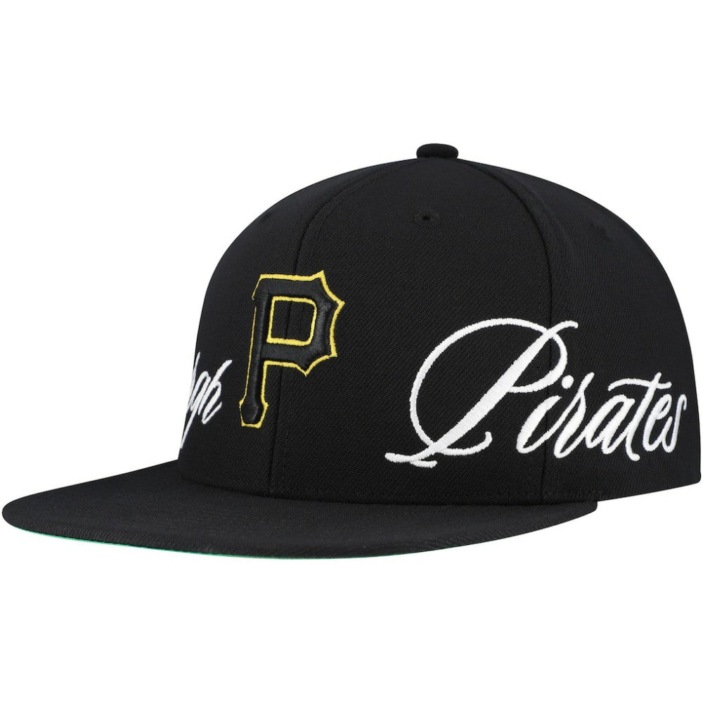 Pittsburgh Pirates Mitchell & Ness Just Don x MLB Lux Script Snapback Hat | MLB New