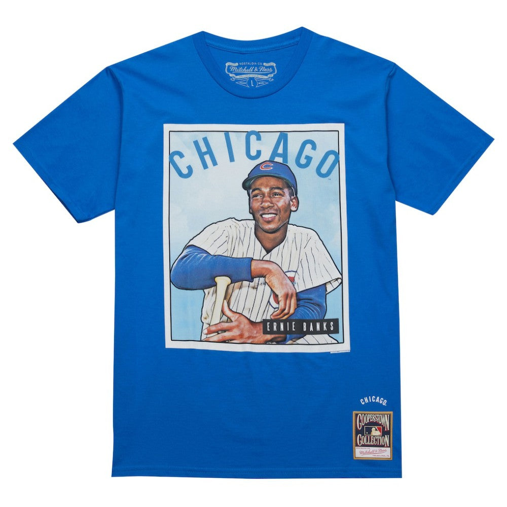 Ernie Banks Chicago Cubs Mitchell & Ness Cooperstown Collection Collectors Connection T-Shirt | MLB US
