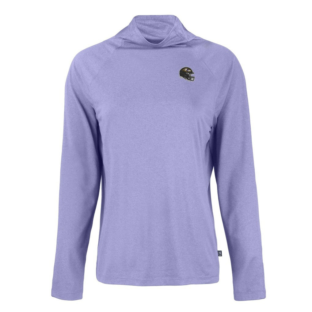 Baltimore Ravens  Cutter & Buck Women's Coastline Epic Comfort Eco Recycled Funnel Neck Raglan Pullover Sweatshirt