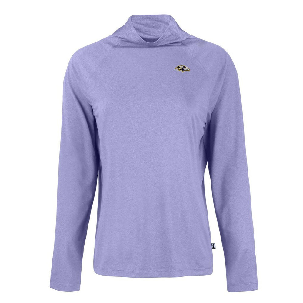 Baltimore Ravens  Cutter & Buck Women's Coastline Epic Comfort Eco Recycled Funnel Neck Raglan Pullover Sweatshirt
