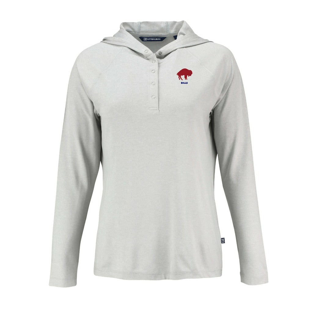 Buffalo Bills  Cutter & Buck Women's Historic Coastline Epic Comfort Eco Recycled Raglan Pullover Hoodie