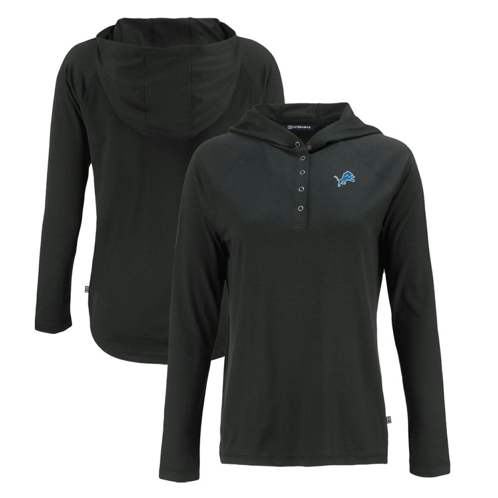 Detroit Lions  Cutter & Buck Women's Coastline Epic Comfort Eco Recycled Raglan Pullover Hoodie