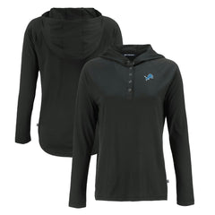 Detroit Lions  Cutter & Buck Women's Coastline Epic Comfort Eco Recycled Raglan Pullover Hoodie