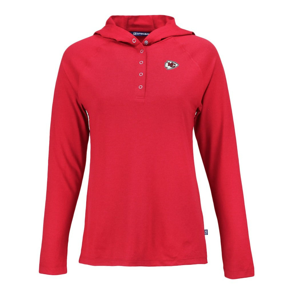Kansas City Chiefs  Cutter & Buck Women's Coastline Epic Comfort Eco Recycled Raglan Pullover Hoodie