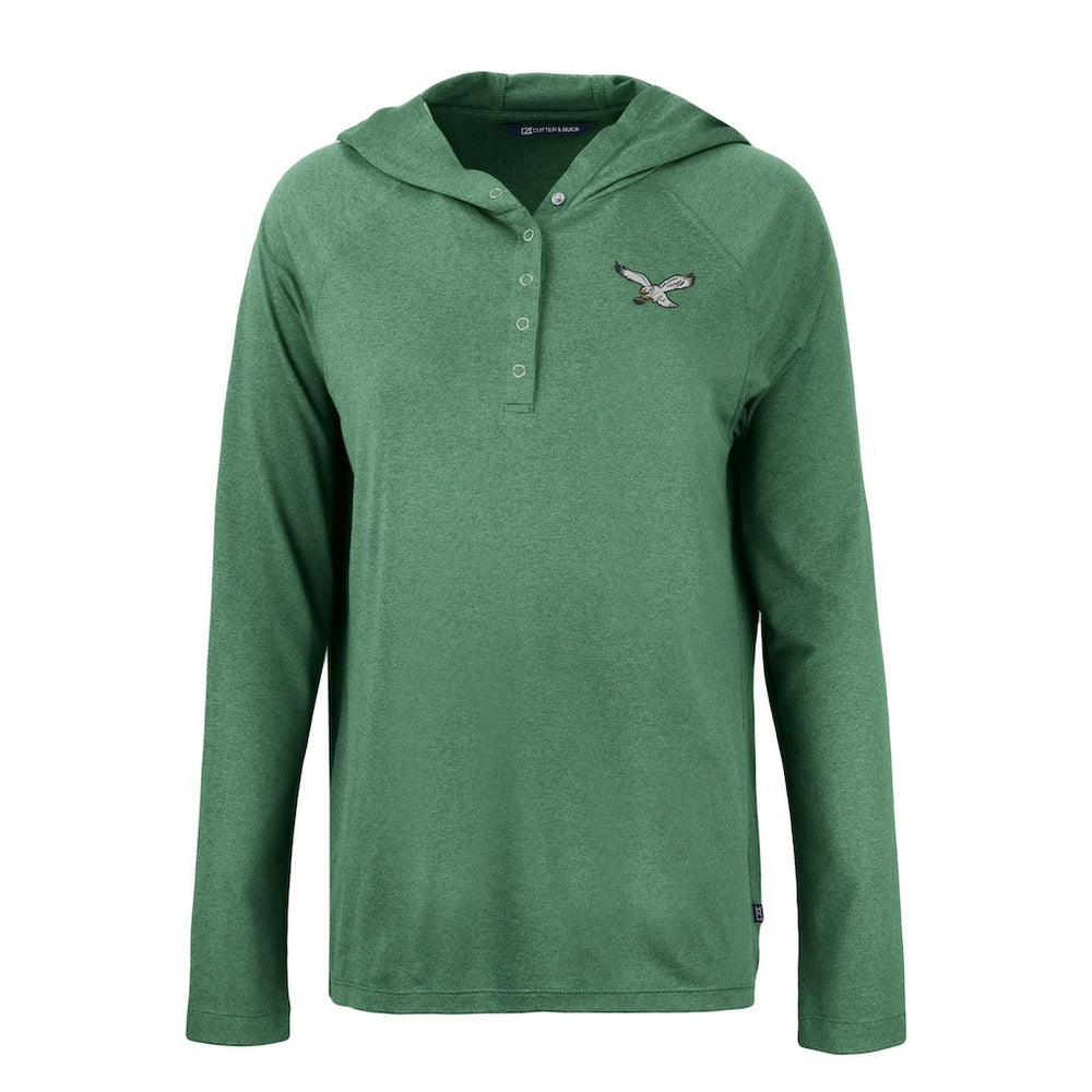 Philadelphia Eagles  Cutter & Buck Women's Historic Coastline Epic Comfort Eco Recycled Raglan Pullover Hoodie