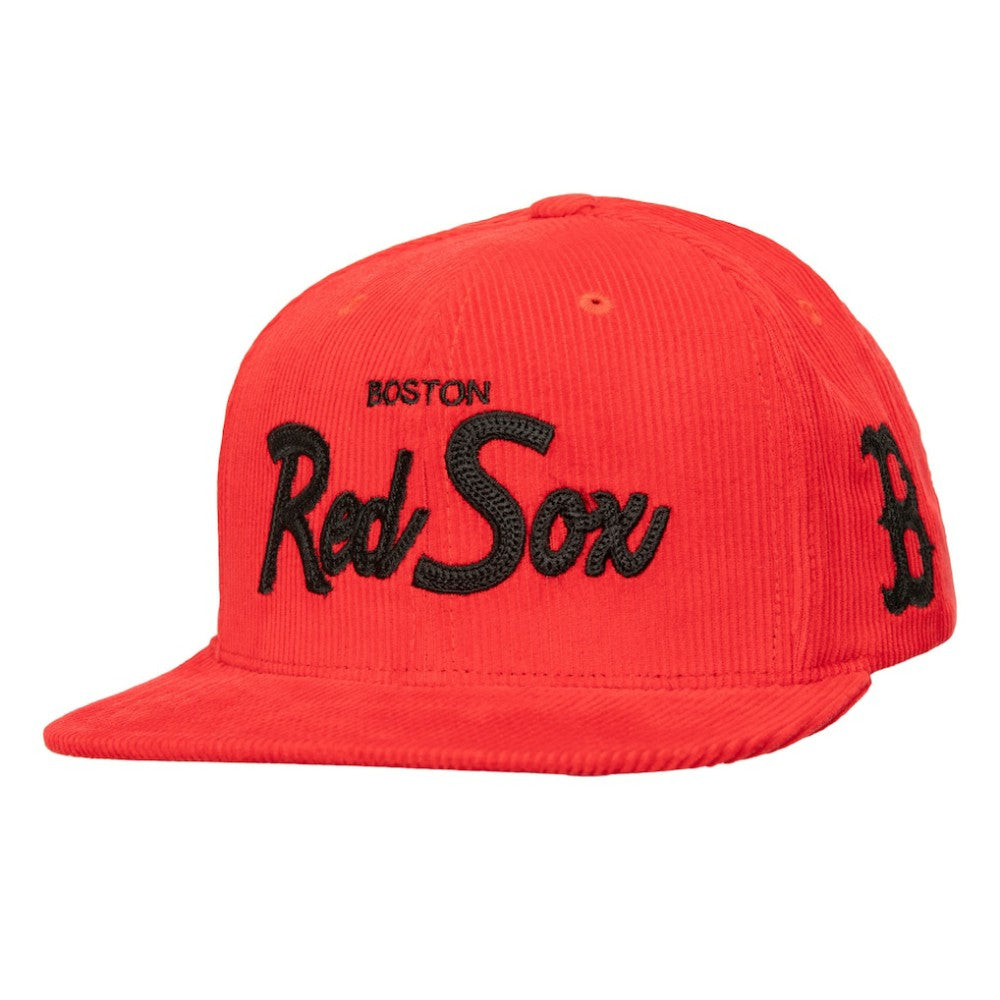 Mitchell & Ness Boston Red Sox Corduroy Snapback Hat | MLB Discount
