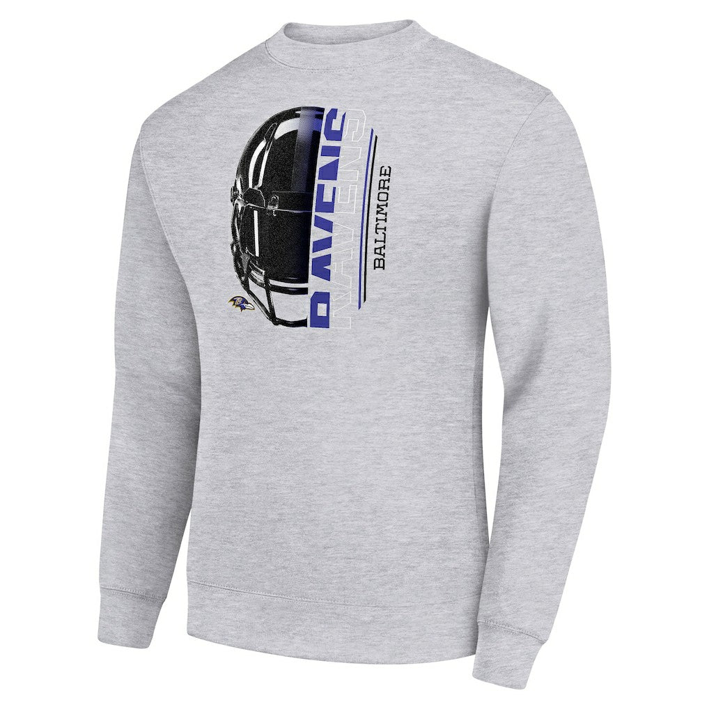 Baltimore Ravens  Starter Half Helmet Team Graphic Tri-Blend Fleece Pullover Sweatshirt