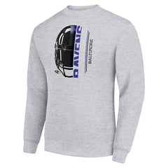Baltimore Ravens  Starter Half Helmet Team Graphic Tri-Blend Fleece Pullover Sweatshirt