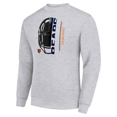Chicago Bears  Starter Half Helmet Team Graphic Tri-Blend Fleece Pullover Sweatshirt