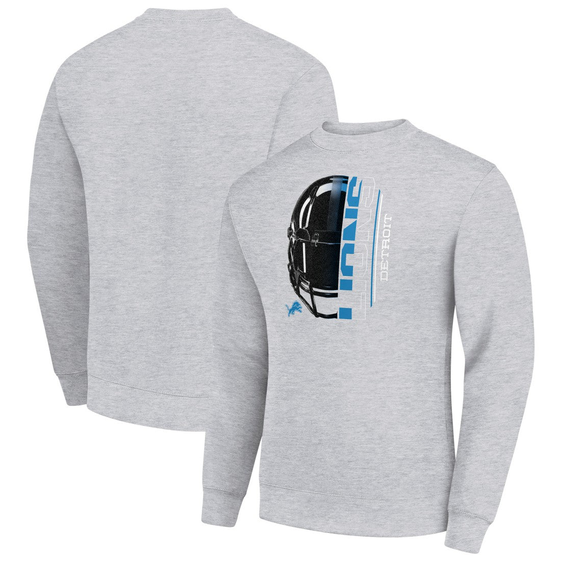Detroit Lions  Starter Half Helmet Team Graphic Tri-Blend Fleece Pullover Sweatshirt
