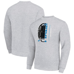 Detroit Lions  Starter Half Helmet Team Graphic Tri-Blend Fleece Pullover Sweatshirt