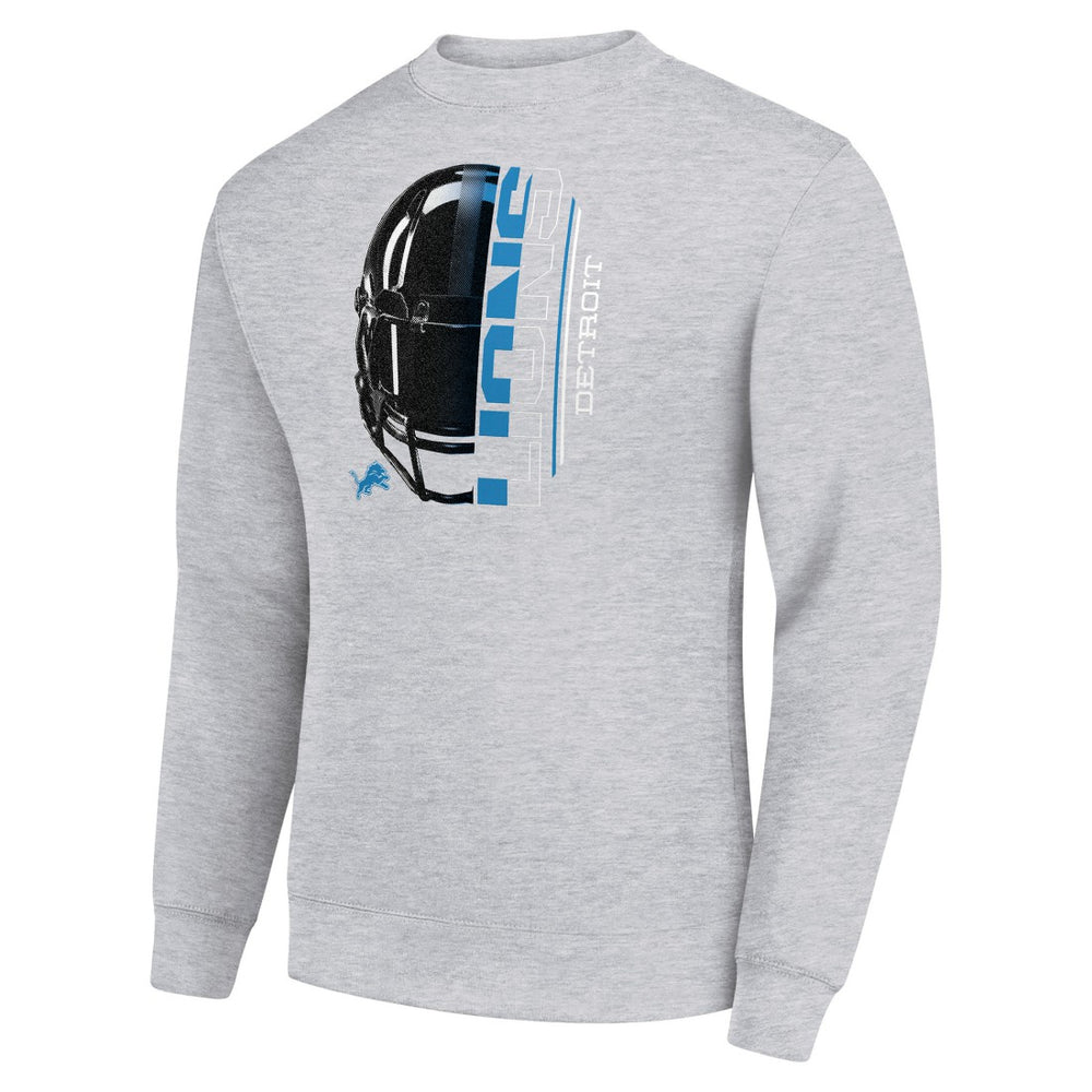Detroit Lions  Starter Half Helmet Team Graphic Tri-Blend Fleece Pullover Sweatshirt
