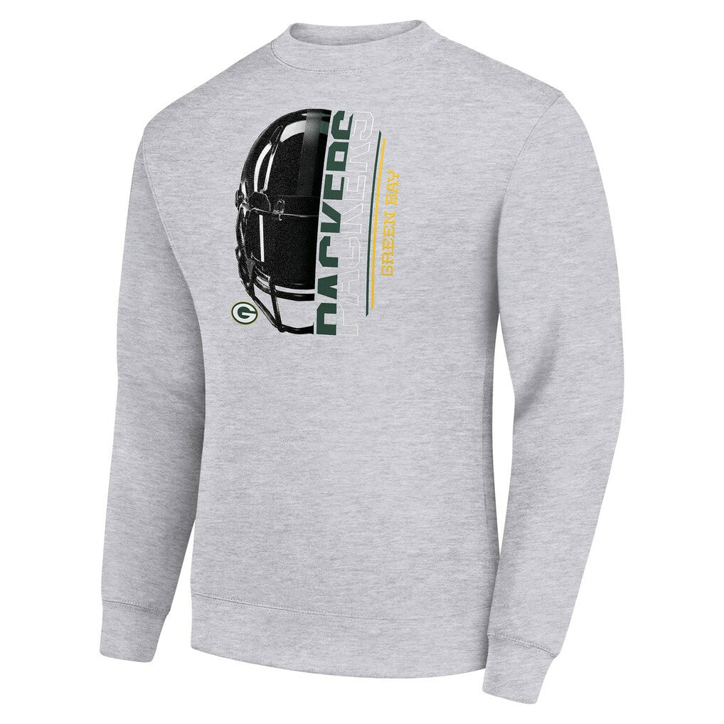 Green Bay Packers  Starter Half Helmet Team Graphic Tri-Blend Fleece Pullover Sweatshirt
