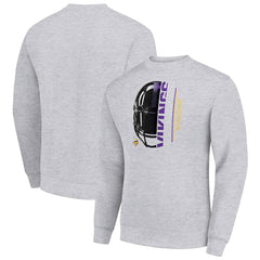 Minnesota Vikings  Starter Half Helmet Team Graphic Tri-Blend Fleece Pullover Sweatshirt