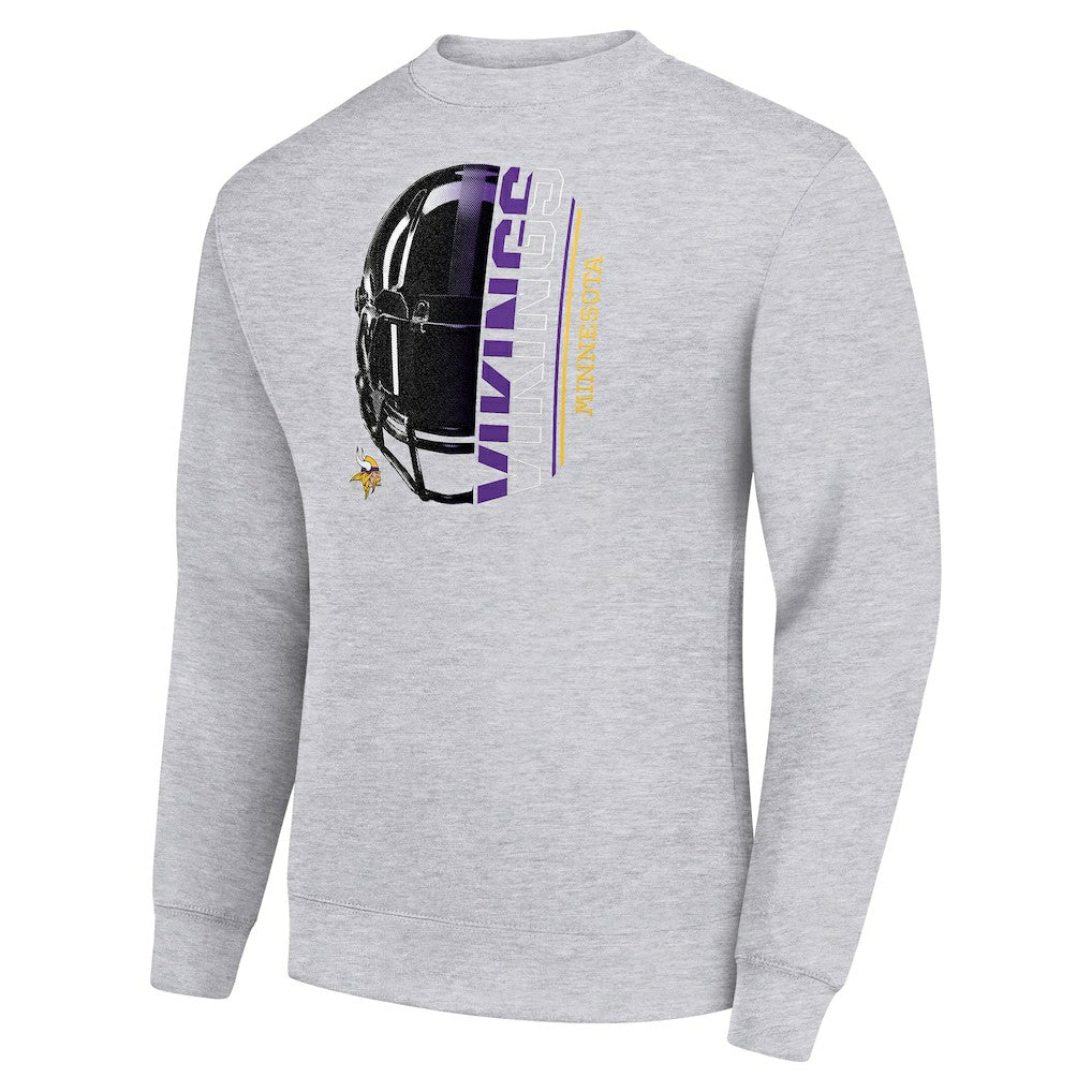 Minnesota Vikings  Starter Half Helmet Team Graphic Tri-Blend Fleece Pullover Sweatshirt