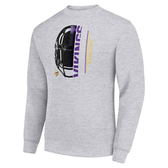 Minnesota Vikings  Starter Half Helmet Team Graphic Tri-Blend Fleece Pullover Sweatshirt