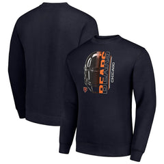 Chicago Bears  Starter Half Helmet Team Graphic Tri-Blend Fleece Pullover Sweatshirt