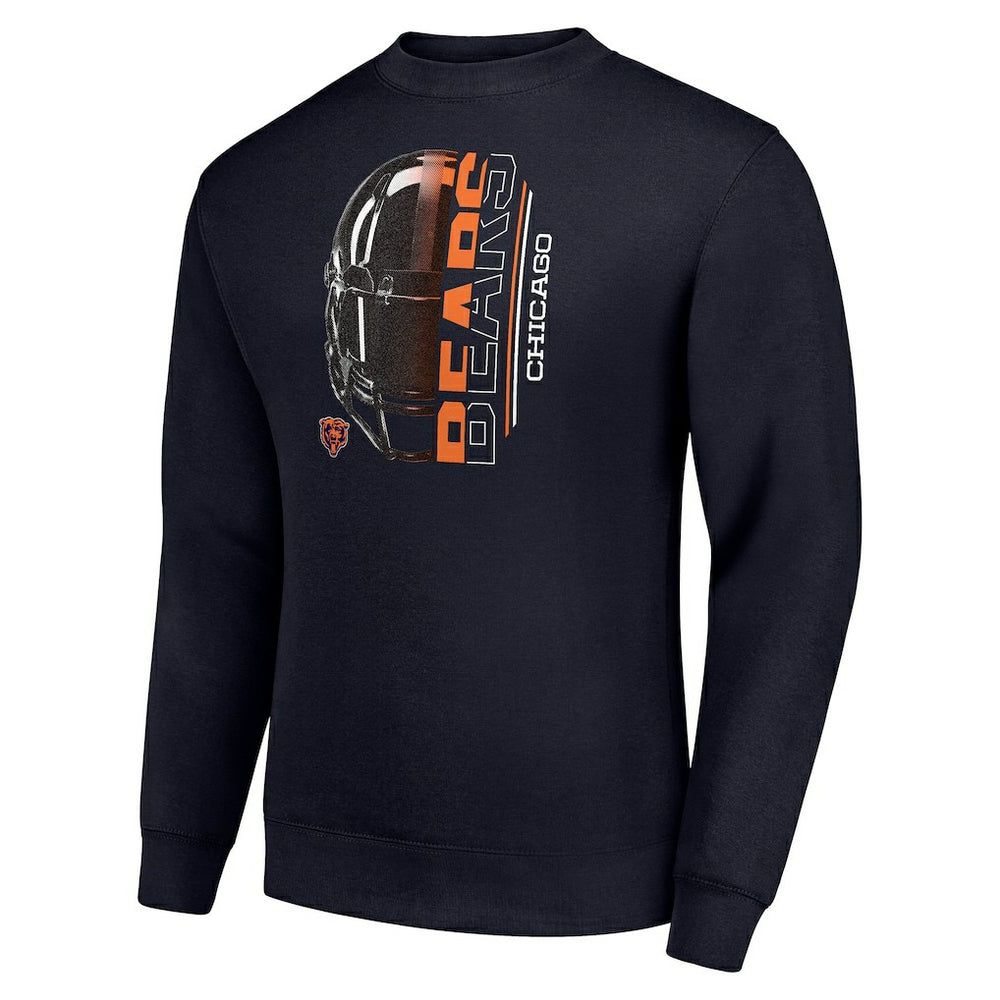 Chicago Bears  Starter Half Helmet Team Graphic Tri-Blend Fleece Pullover Sweatshirt
