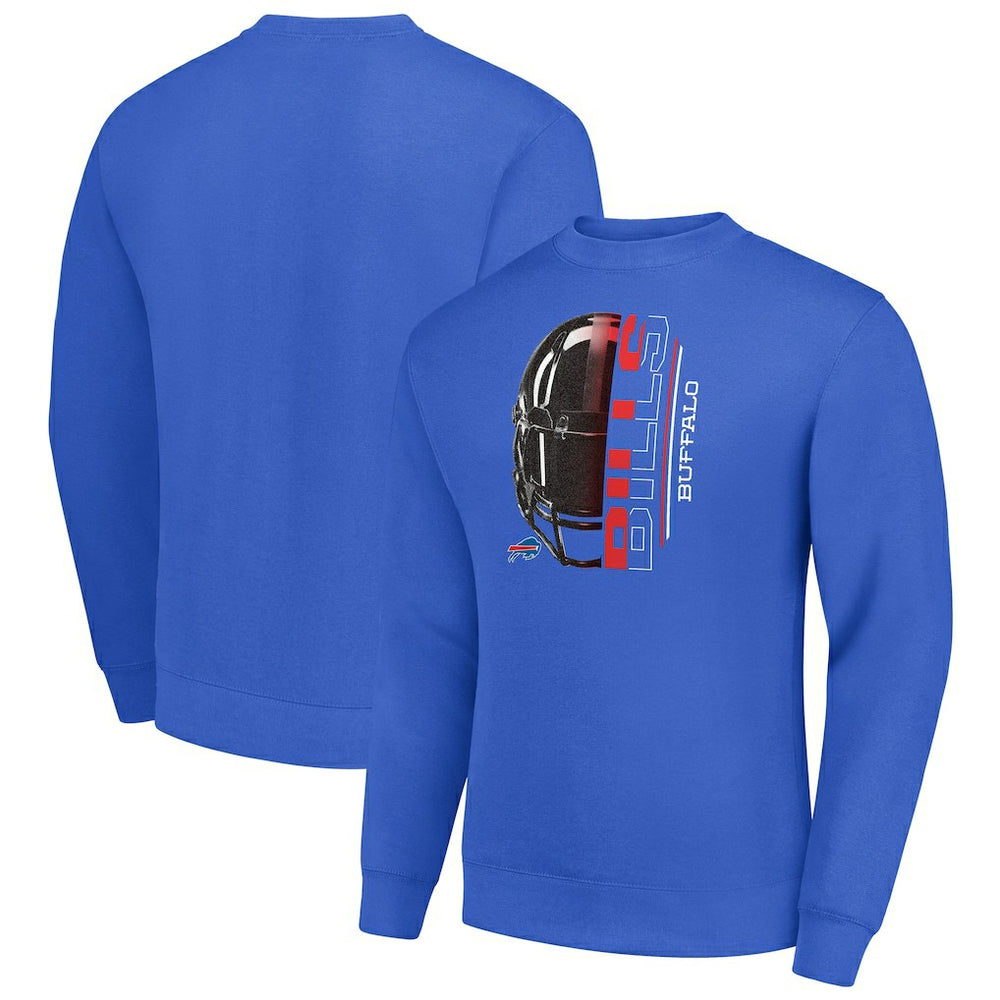 Buffalo Bills  Starter Half Helmet Team Graphic Tri-Blend Fleece Pullover Sweatshirt