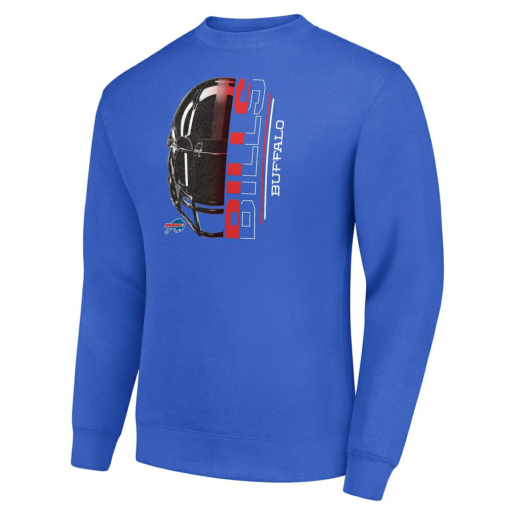 Buffalo Bills  Starter Half Helmet Team Graphic Tri-Blend Fleece Pullover Sweatshirt