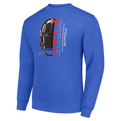 Buffalo Bills  Starter Half Helmet Team Graphic Tri-Blend Fleece Pullover Sweatshirt
