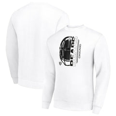 Chicago Bears  Starter Half Helmet Team Graphic Tri-Blend Fleece Pullover Sweatshirt