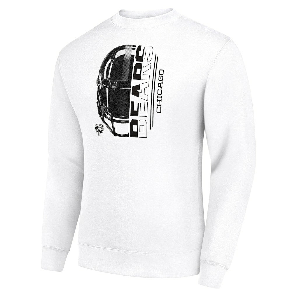 Chicago Bears  Starter Half Helmet Team Graphic Tri-Blend Fleece Pullover Sweatshirt