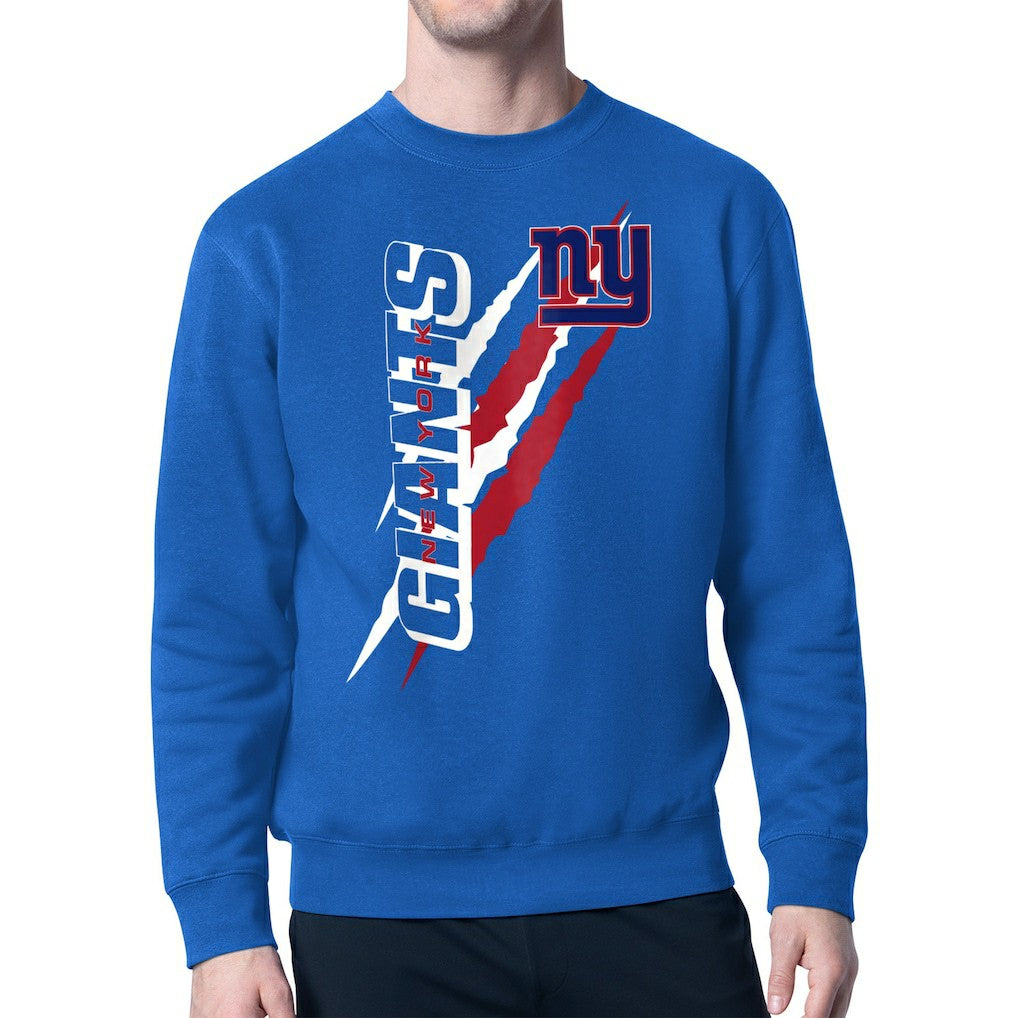 New York Giants  Starter Color Scratch Team Graphic Fleece Pullover Sweatshirt