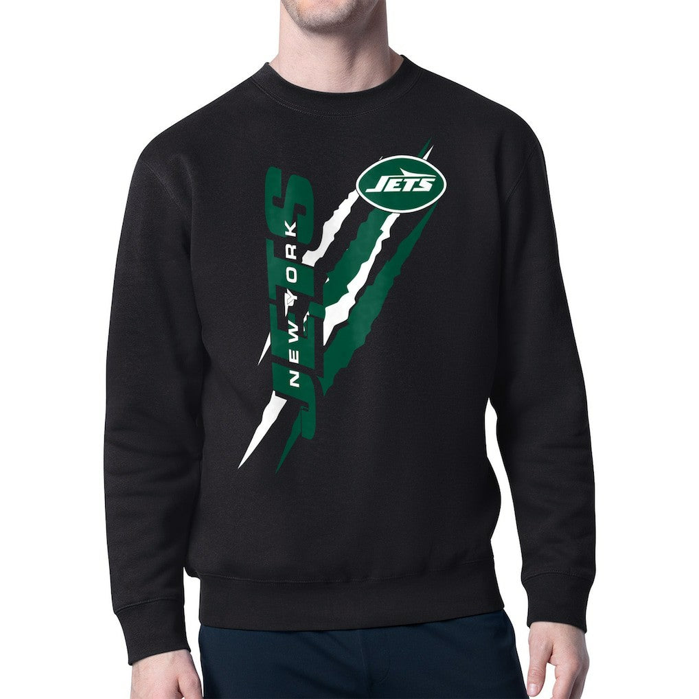 New York Jets  Starter Color Scratch Team Graphic Fleece Pullover Sweatshirt
