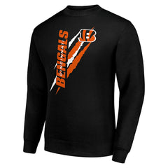 Cincinnati Bengals  Starter Color Scratch Team Graphic Fleece Pullover Sweatshirt