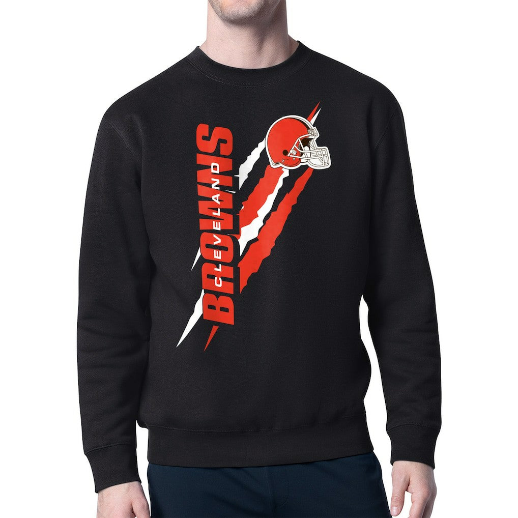 Cleveland Browns  Starter Color Scratch Team Graphic Fleece Pullover Sweatshirt