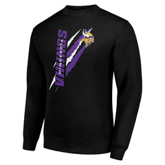 Minnesota Vikings  Starter Color Scratch Team Graphic Fleece Pullover Sweatshirt