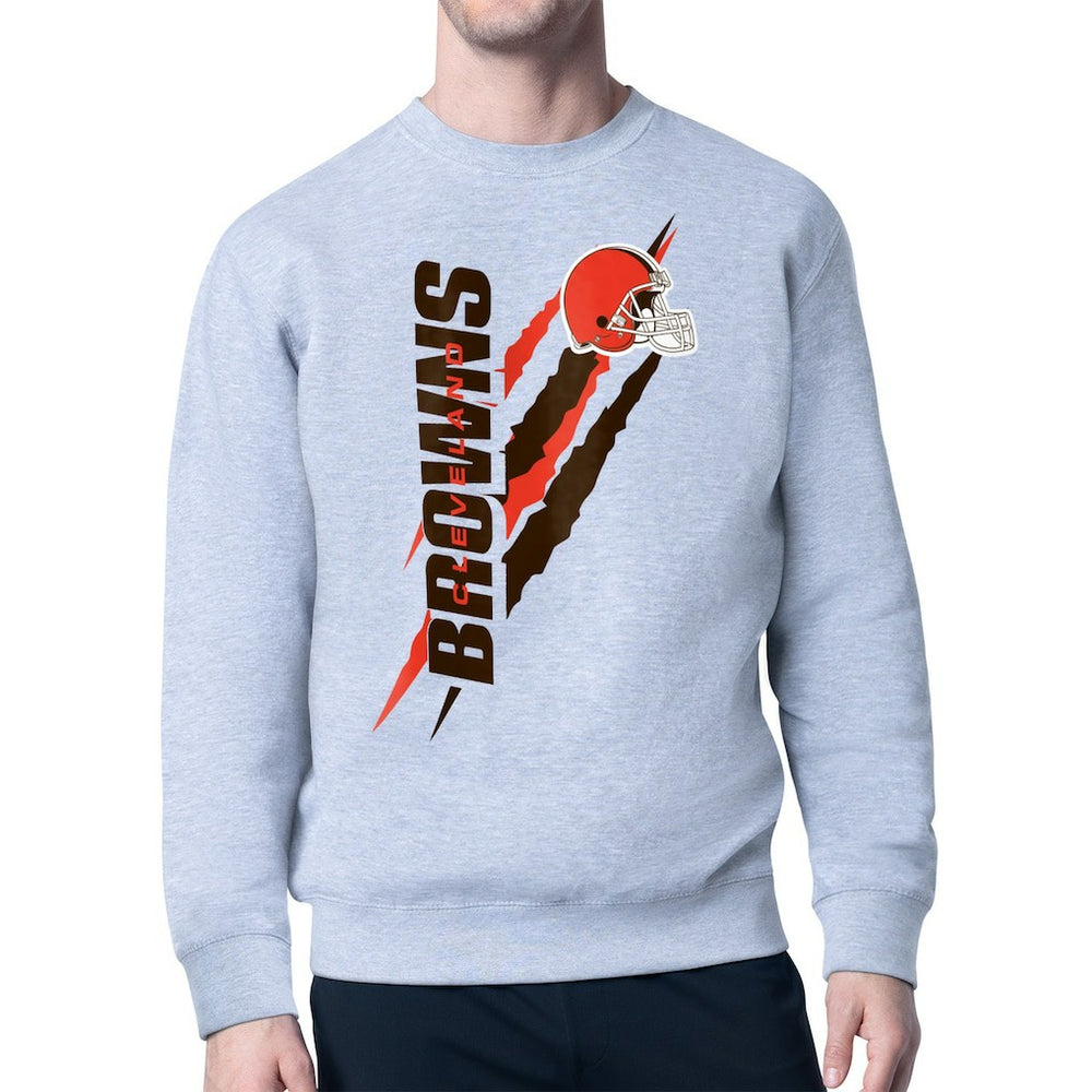 Cleveland Browns  Starter Color Scratch Team Graphic Fleece Pullover Sweatshirt