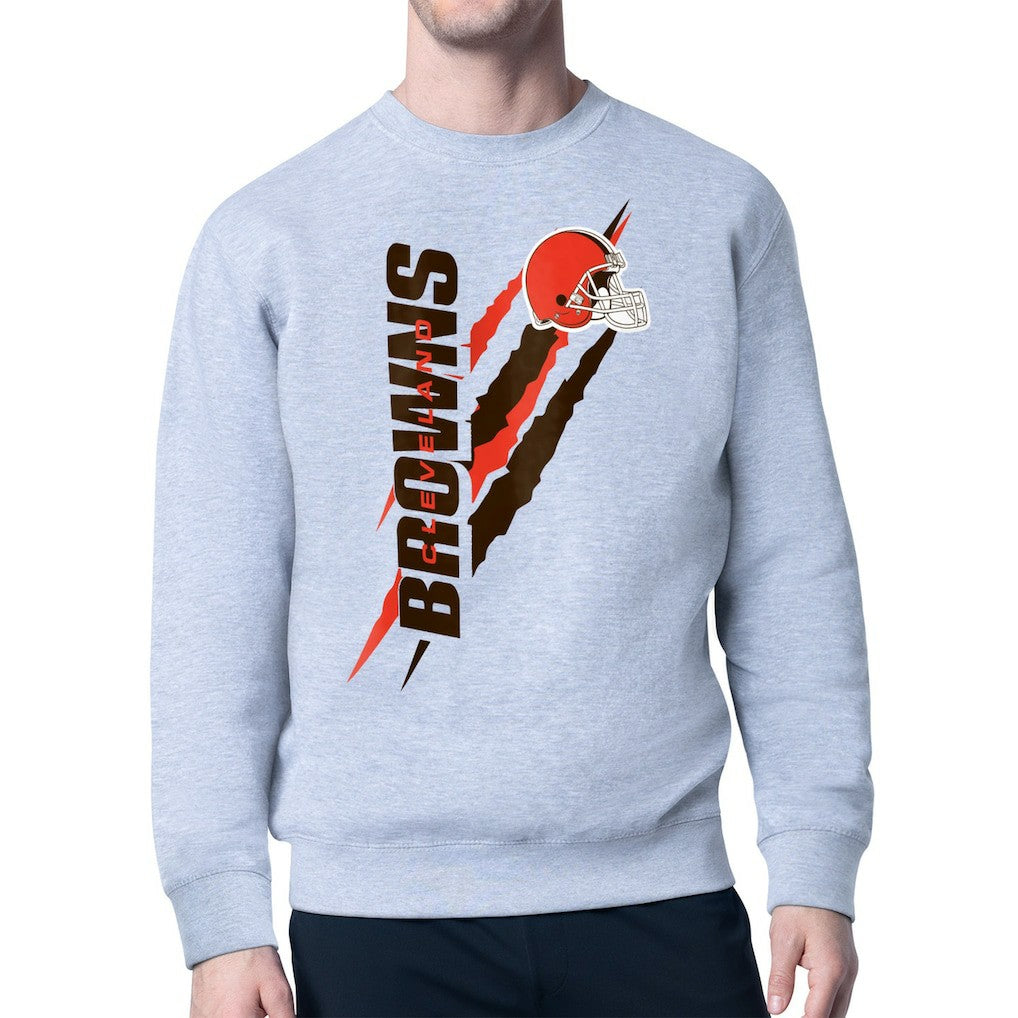 Cleveland Browns  Starter Color Scratch Team Graphic Fleece Pullover Sweatshirt