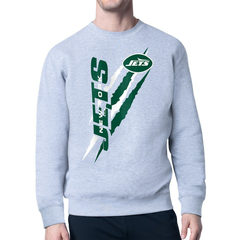 New York Jets  Starter Color Scratch Team Graphic Fleece Pullover Sweatshirt