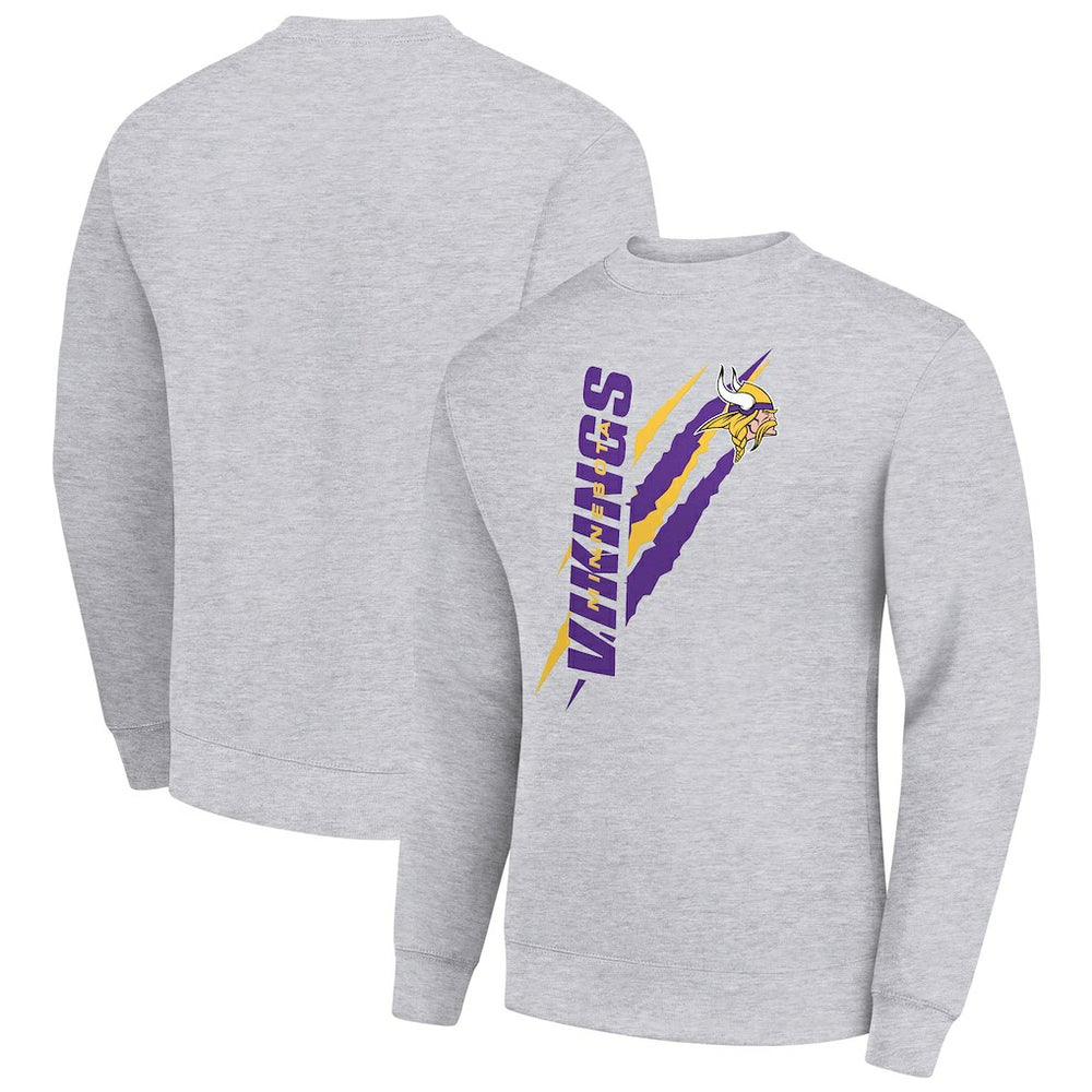 Minnesota Vikings  Starter Color Scratch Team Graphic Fleece Pullover Sweatshirt