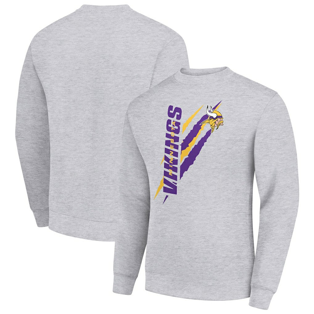 Minnesota Vikings  Starter Color Scratch Team Graphic Fleece Pullover Sweatshirt