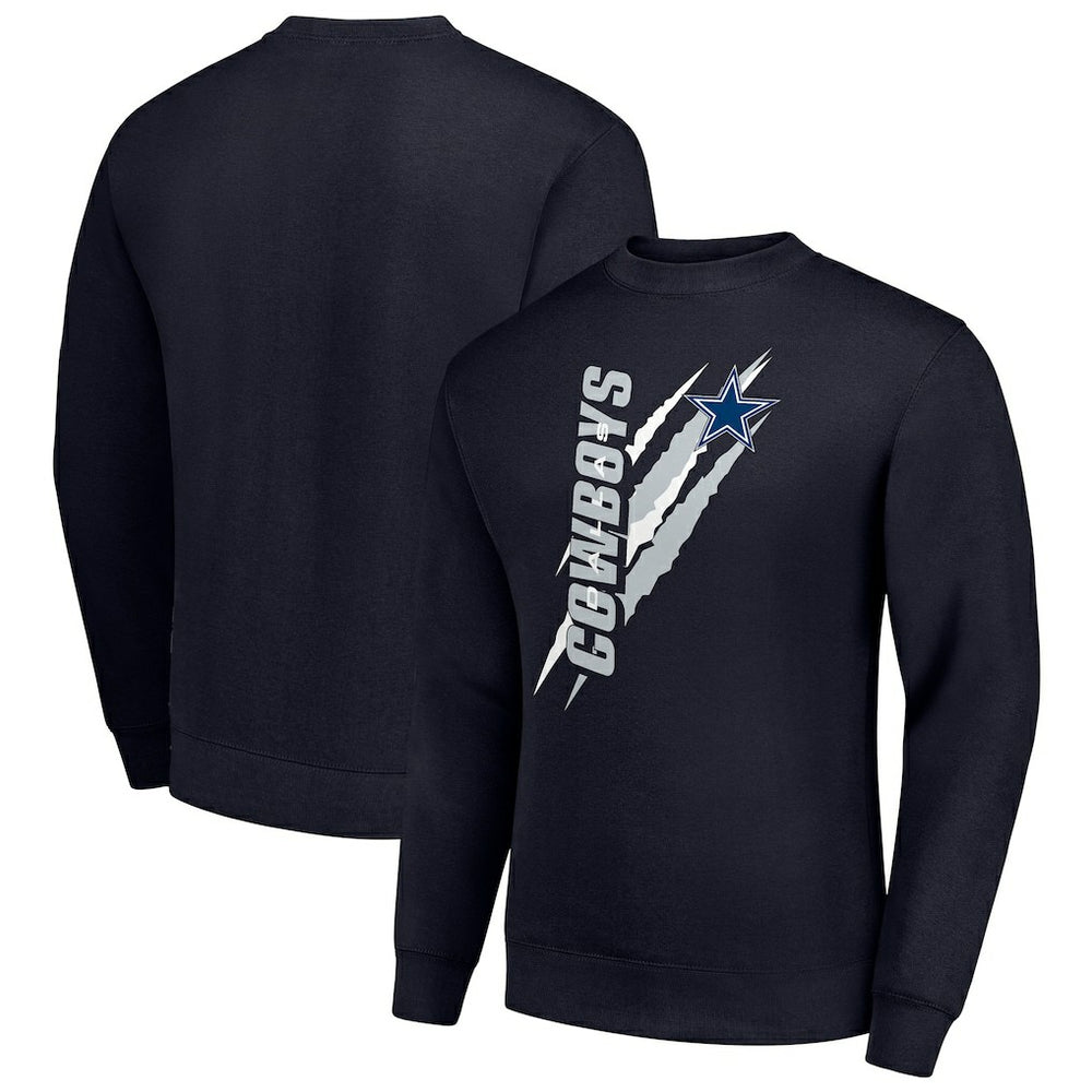 Dallas Cowboys  Starter Color Scratch Team Graphic Fleece Pullover Sweatshirt