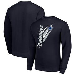Dallas Cowboys  Starter Color Scratch Team Graphic Fleece Pullover Sweatshirt